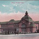 Hessen - Wiesbaden Neuer Hauptbahnhof farb. AK ungelaufen ca. 1910