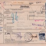 BRD - 3x1 DM+50 Pfg. gr. Bauwerke Paketkarte n. BELGIEN Haiger - Antwerpen 1969
