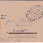 All.Bes. - Bingen 25.9.46 Gebühr bezahlt Ovalstpl. Faltbrief n. Aspisheim