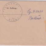 All.Bes. - Bingen 25.9.46 Gebühr bezahlt Ovalstpl. Faltbrief n. Aspisheim