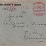 Saargebiet - Völklingen 1926 40 C Frankotyp AFS "Röchlingwerke" Brief n. Gauting