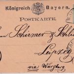 Bayern - 2 Kr. Wappen Ganzsache HKS Wachenheim 14/11 n. Leipzig 1875