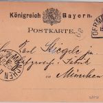 Bayern - Germersheim 12/5 HKS 5 Pfg. Wappen Ganzsache n. München 1881