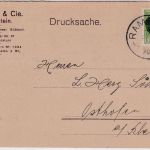 Bayern - 5 Pfg. Ludwig/Volksstaat Drucksachenkarte Ramstein - Osthofen 12.2.20