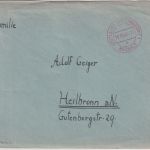 All.Bes. - Stuttgart Bad Cannstatt Bezahlt 13.10.45 roter Tagesstempel Brief
