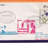 BRD - Banhpost Stuttgart Zürich Zug 00837 Zuleitung SWISSAIR Erstflug 1981