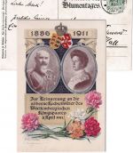DR - 5 Pfg. Germania Privatganzsache Blumentag/Silberhochzeit Neresheim 1911