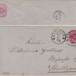 Württemberg - 10 Pfg. Ganzsache/Brief K1 Betzingen 18/12 75 n. Stuttgart