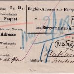DR - Carlsruhe Bahnhof 17/12 72 Ra3 Begleitadresse f. Fahrpost-Nachnahmepaket