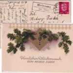 DR - Weitenung ü. Rastatt Landpost-Ra2 Neujahrskarte i.d. SCHWEIZ 30.12.33