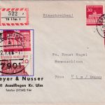 BRD - Asselfingen 1966 Poststelle I Einschreibebrief R-Zettel Ulm !!