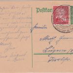 DR - 5 Pfg. Rheinland Ganzsache + themengl. Zusatz i.d. SCHWEIZ Buchau 1925