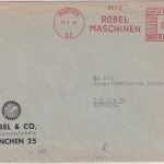 DR - München 25 10.3.43 25 Pfg. AFS "Robel-Maschinen" Zensurbrief i.d. SCHWEIZ