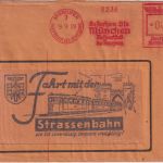 DR - München 9.9.38 8 Pfg. AFS Ortsbrief Fensterkuvert m. Straßenbahn-Abb.