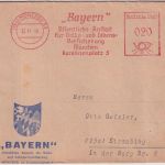 Bizone - München 34 22.11.48 20 Pfg. AFS "Bayern Versicherung" Faltbrief