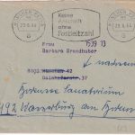 BRD - München PSchA 1964 Postscheckbrief m. Inhalt - Nachsendung