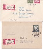 BRD - Grünwald Ub "a"/"c" 2 Einschreibebriefe n. Diessen 1964