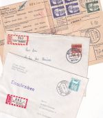 BRD - Stockdorf 1969/87 2 Einschreibebriefe + Paketkarte n. RUMÄNIEN