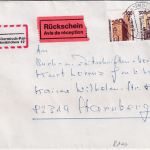 BRD - 500+300 SWK Einschreibebrief/Rückschein Garmisch-Partenkirchen 14.10.94
