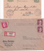 Bayern/BRD - Kohlgrub 1900/1984 13 Belege Gebühr bezahlt, Einschreibebriefe etc.