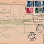 BRD - 4x100+20+30 Pfg. Brandenburger Tor Paketkarte i.d. SCHWEIZ Söcking 1972