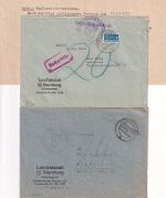 Bizone/BRD - Starnberg 1948/1951 2 portopfl. Dienstbriefe m. Nachporto