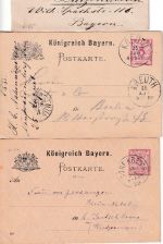 Bayern - Kreuth, Dorf Kreuth, Kreuth (Wildbad) 3xK1 - 3 Belege aus 1883/1896