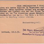 DR - Rottach-Egern= 20.MAI 31 nachv. bayer. K2 Firmenkarte n. München