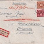 All.Bes. - 60+24 Pfg. Ziffer Einschreibebrief Rottach-Egern - Prien 5.6.46