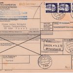 BRD - 3x2 DM Heinemann Paketkarte i.d. SCHWEIZ Piding - basel 9.3.72