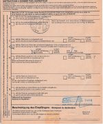 BRD - 3x2 DM Heinemann Paketkarte i.d. SCHWEIZ Piding - basel 9.3.72