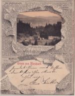 Bayern - Miesbach Zeitungs-Passepartout-AK "Miesbacher Anzeiger" gelaufen 1902