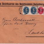 DR-Infla - 1 1/4 M. By-Dienst-Abschied/DR u.a. Dienstbrief Rottenburg a/L. 1922