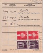 BRD - 2x200+2x20 Pfg. I&T Paketzustellliste Poststelle II Aiglsbach 1986