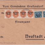 DR-Infla - 2x80+4x10 Pfg. By-Dienst-Abschied/DR Dienstbrief Volkenschwand (1922)