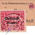 Bayern - 15 Pfg. Staatswappen/Volksstaat Dienstbrief Au b. Freising 9. APR 19