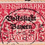 Bayern - 15 Pfg. Staatswappen/Volksstaat Dienstbrief Au b. Freising 9. APR 19