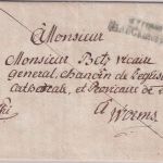 Bayern/Dep. Mont-Tonnere - P100P Frankenthal blauer L2 Francobrief 1812 n. Worms