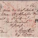 Bayern/Frankreich - Nördlingen 26/4 Fingerhut-K1 Francobrief n. Munster 1834