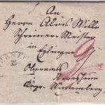 Bayern/Württemberg - Werneck 23/12 HKS Portobrief n. Eglingen OA Neresheim 1855