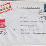 BRD - 100+30 Pfg. Brandenburger Tor Einschreibebrief Schwarzach München 16.9.71