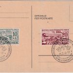FZ/Württemberg - 10+20 Pfg. Dt. Skimeisterschaften Isny Sonderkarte+SST 11.2.49