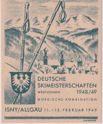 FZ/Württemberg - 10+20 Pfg. Dt. Skimeisterschaften Isny Sonderkarte+SST 11.2.49