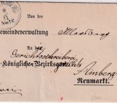 Bayern - 10 Pfg. Wappen "weite Welle" K1 Allersberg 8/11 Brief n. Amberg