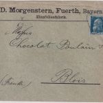 Bayern - Nürnberg Würzburg Bahnpost Zug 43 Brief n FRANKREICH Fürth 1912 Judaika