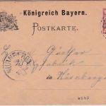 Bayern - Engelmannsreuth 28/5 K1 (Typ 24a) 5 Pfg. Ganzsache n. Nürnberg 1884