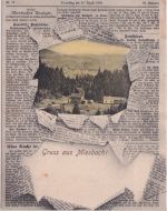 Bayern - Miesbach Zeitungs-Passepartout-AK "Miesbacher Anzeiger" ca. 1900