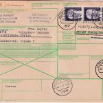 BRD - 3x2 DM Heinemann Paketkarte i.d. SCHWEIZ Würzburg 12 - Zürich 1972