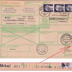 BRD - 3x2 DM Heinemann Paketkarte i.d. SCHWEIZ Würzburg 12 - Zürich 1972