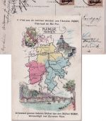 LP Belgien - 2x3 C. Germania/Überdruck Firmenwerbekarte Wasmes - Langenbeek 1916